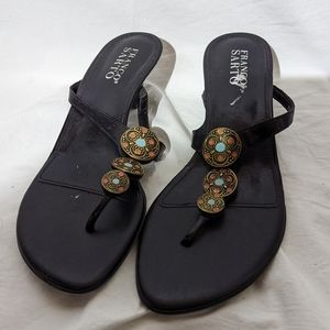 Franco Sarto Coin Embellished Sandals